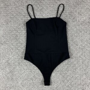 Lulus Bodysuit Womens Small Spaghetti Strap Tie Back Stretchy Chic Polyester